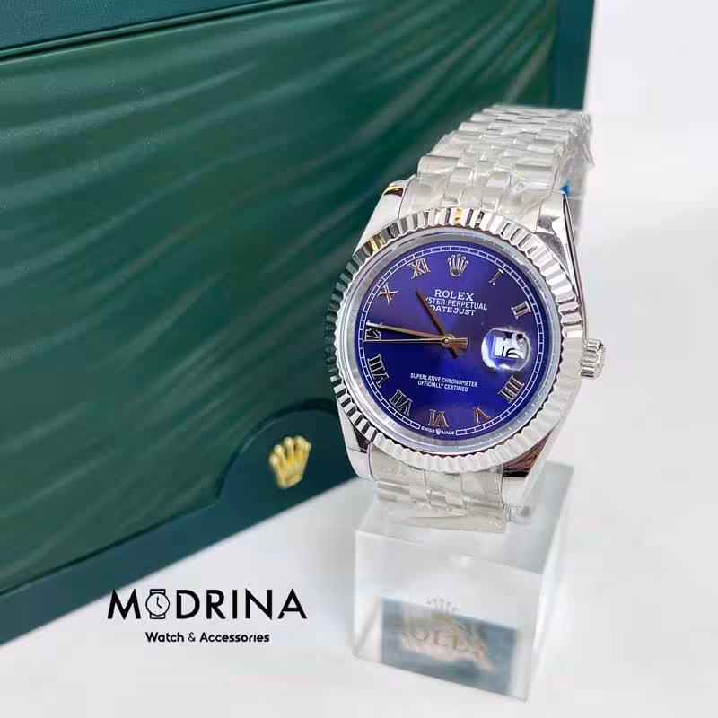 ساعت رولکس مردانه دیت جاست سورمه ای کیفیت مستر