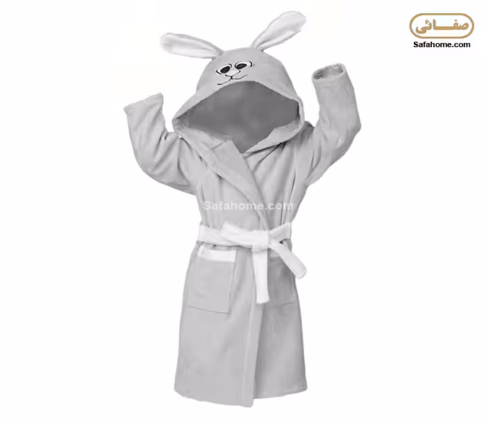 حوله تن پوش بچگانه طرح خرگوش طوسی پودایران