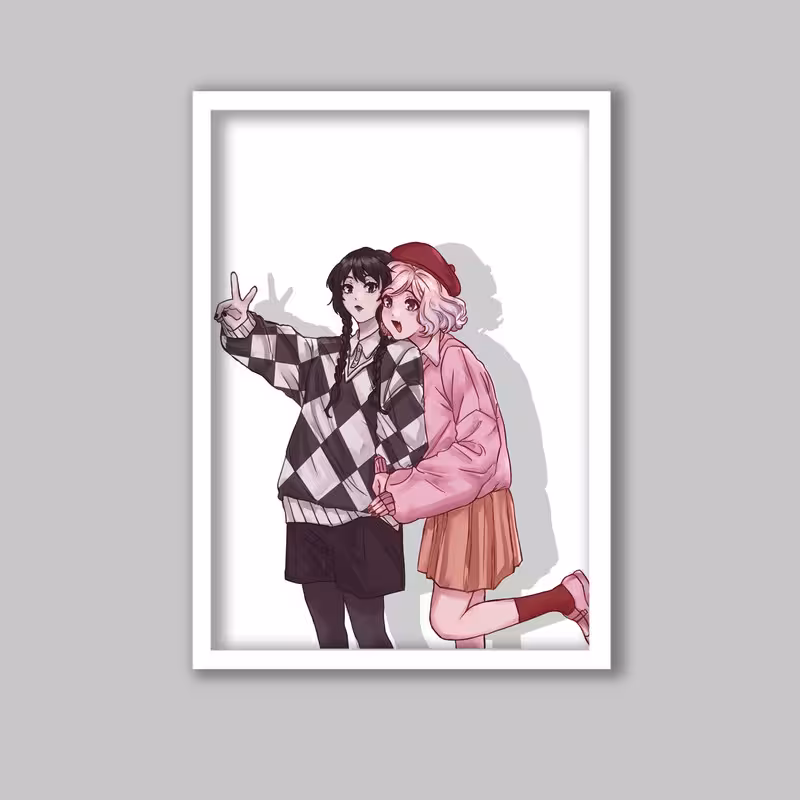 تابلو مدل ونزدی آدامز Wednesday Addams کد LA-G10824 | دنیای قاب