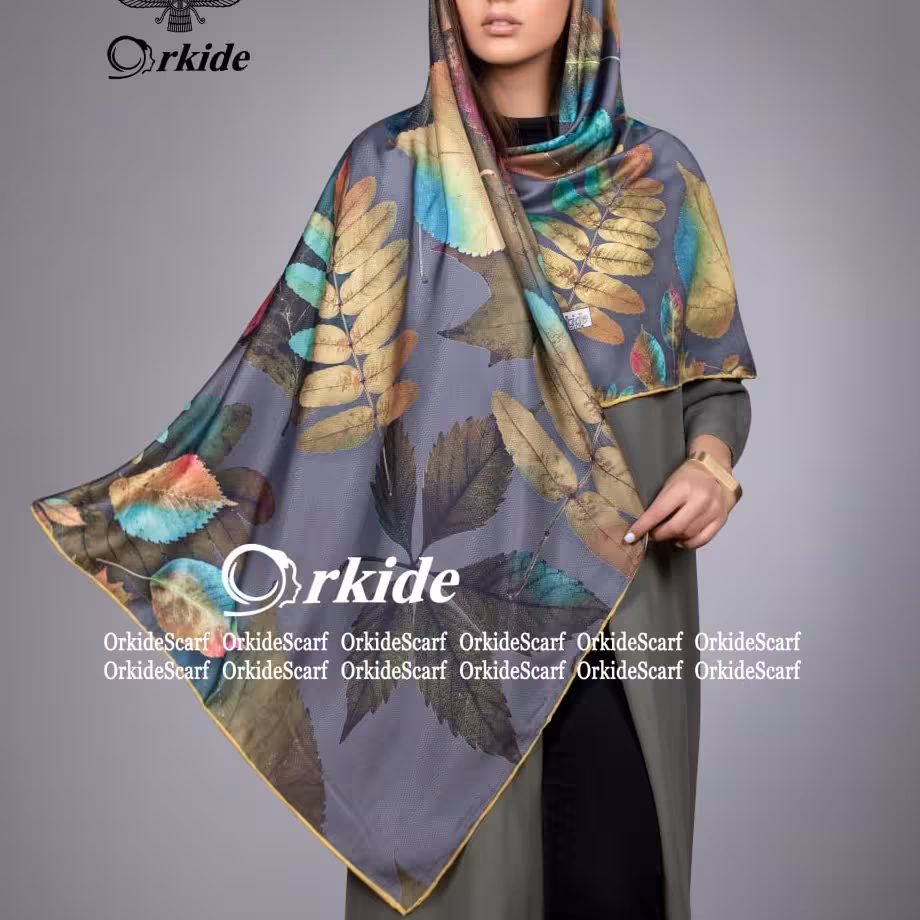 روسری ابریشم گارزا طوسی