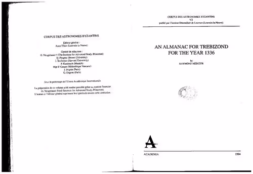 خرید و دانلود نسخه کامل کتاب An Almanac for Trebizond for the Year 1336