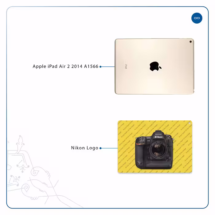 برچسب پوششی ماهوت مدل Nikon-Logo مناسب برای تبلت اپل iPad Air 2 2014 A1566