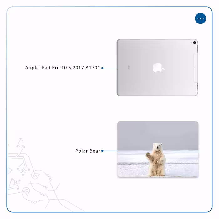 برچسب پوششی ماهوت مدل Polar bear مناسب برای تبلت اپل iPad Pro 10.5 2017 A1701
