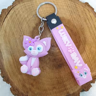 جاکلیدی مدل سیلیکونی طرح گربه گل به سر کد DB20