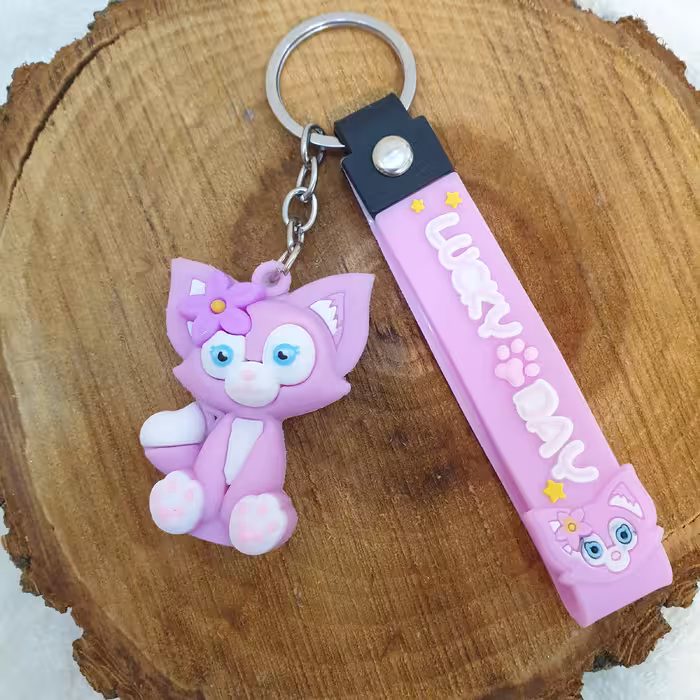 جاکلیدی مدل سیلیکونی طرح گربه گل به سر کد DB20