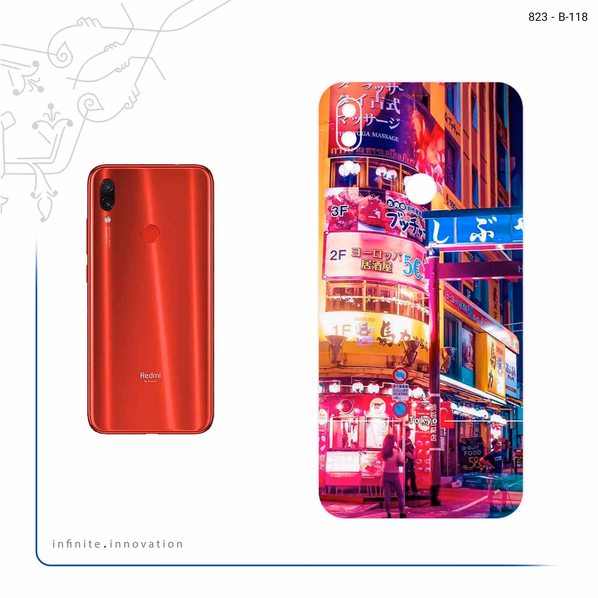 برچسب پوششی ماهوت مدل Tokyo City مناسب برای گوشی موبایل شیائومی Redmi Note 7