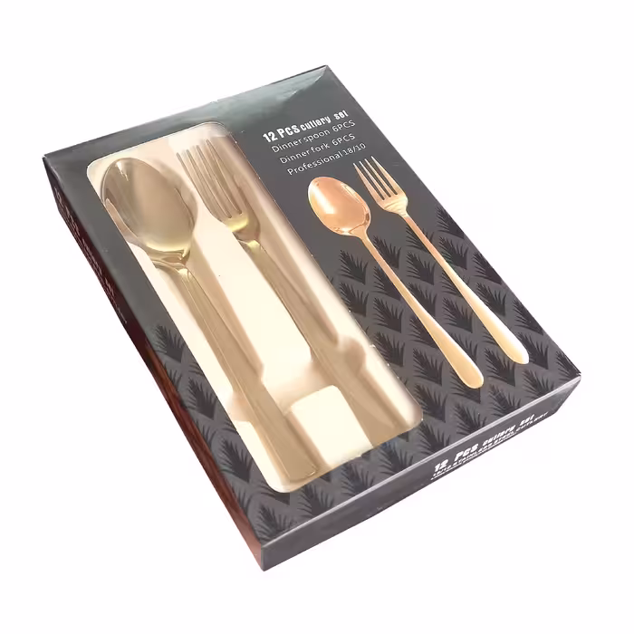 ست قاشق و چنگال 12 پارچه طرح یونیک مدل MK12