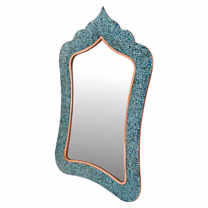 ست 3 تکه آینه و شمعدان فیروزه کوبی مدل لاله کد 555655