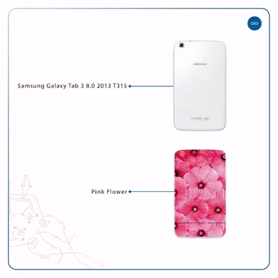 برچسب پوششی ماهوت مدل Pink-Flower مناسب برای تبلت سامسونگ Galaxy Tab 3 8.0 2013 T315