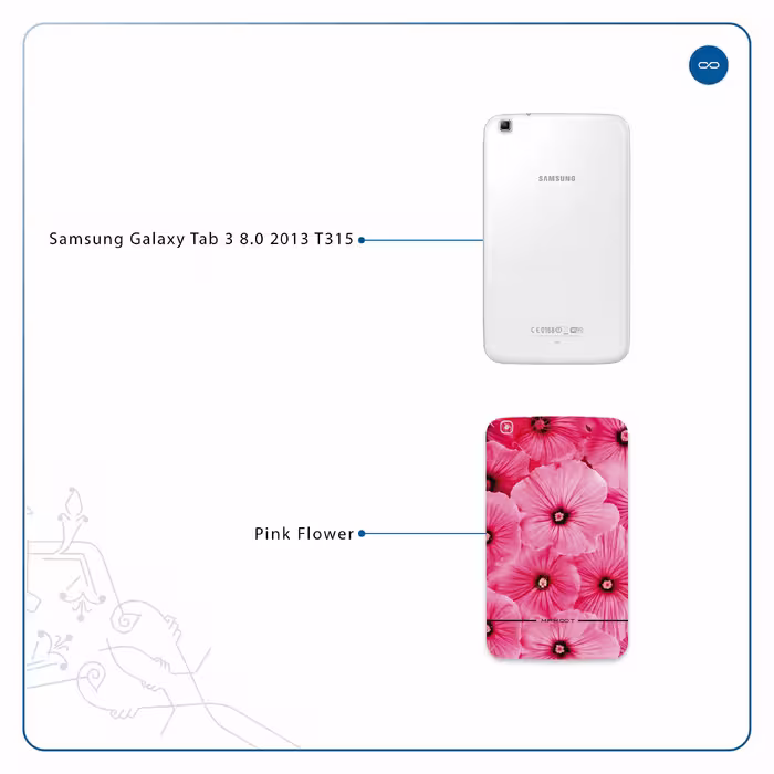 برچسب پوششی ماهوت مدل Pink-Flower مناسب برای تبلت سامسونگ Galaxy Tab 3 8.0 2013 T315