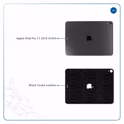 برچسب پوششی ماهوت مدل Black-Snake-Leather مناسب برای تبلت اپل iPad Pro 11 2018 A1934