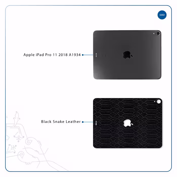 برچسب پوششی ماهوت مدل Black-Snake-Leather مناسب برای تبلت اپل iPad Pro 11 2018 A1934