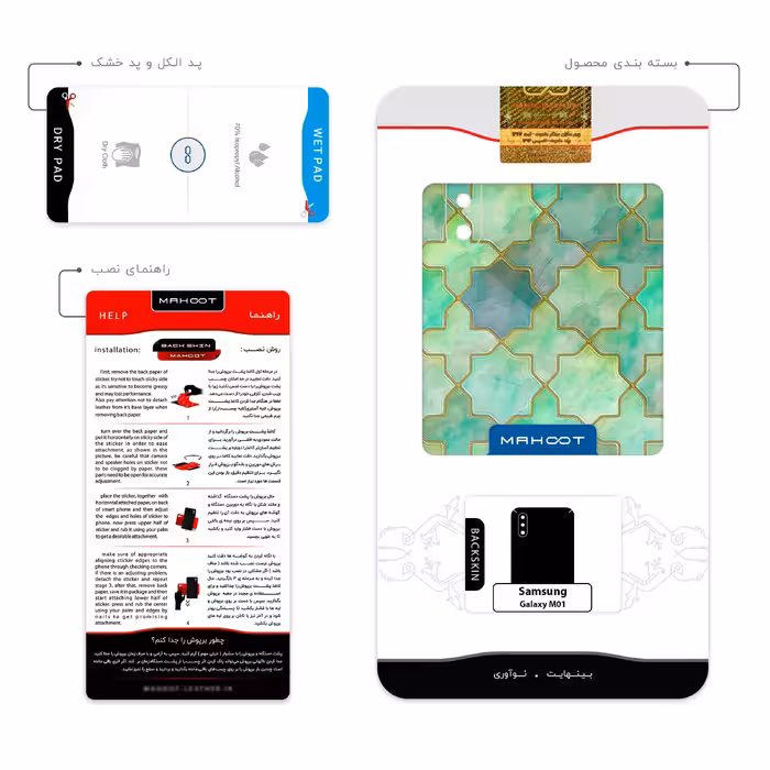 برچسب پوششی ماهوت مدل Iran Tile 8 مناسب برای گوشی موبایل سامسونگ Galaxy M01