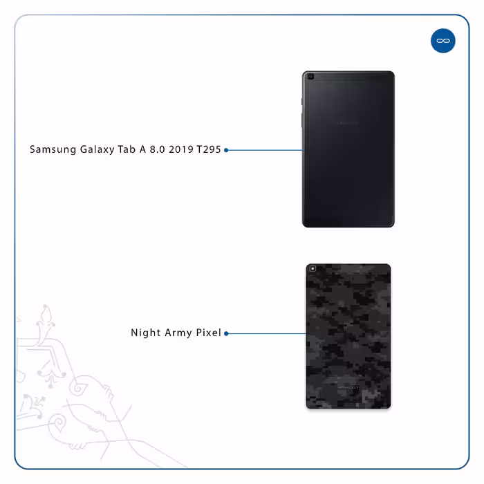 برچسب پوششی ماهوت مدل Night-Army-Pixel مناسب برای تبلت سامسونگ Galaxy Tab A 8.0 2019 T295