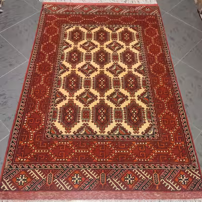 فرش دستبافت یک و نیم متری طرح لوزی کد AA472