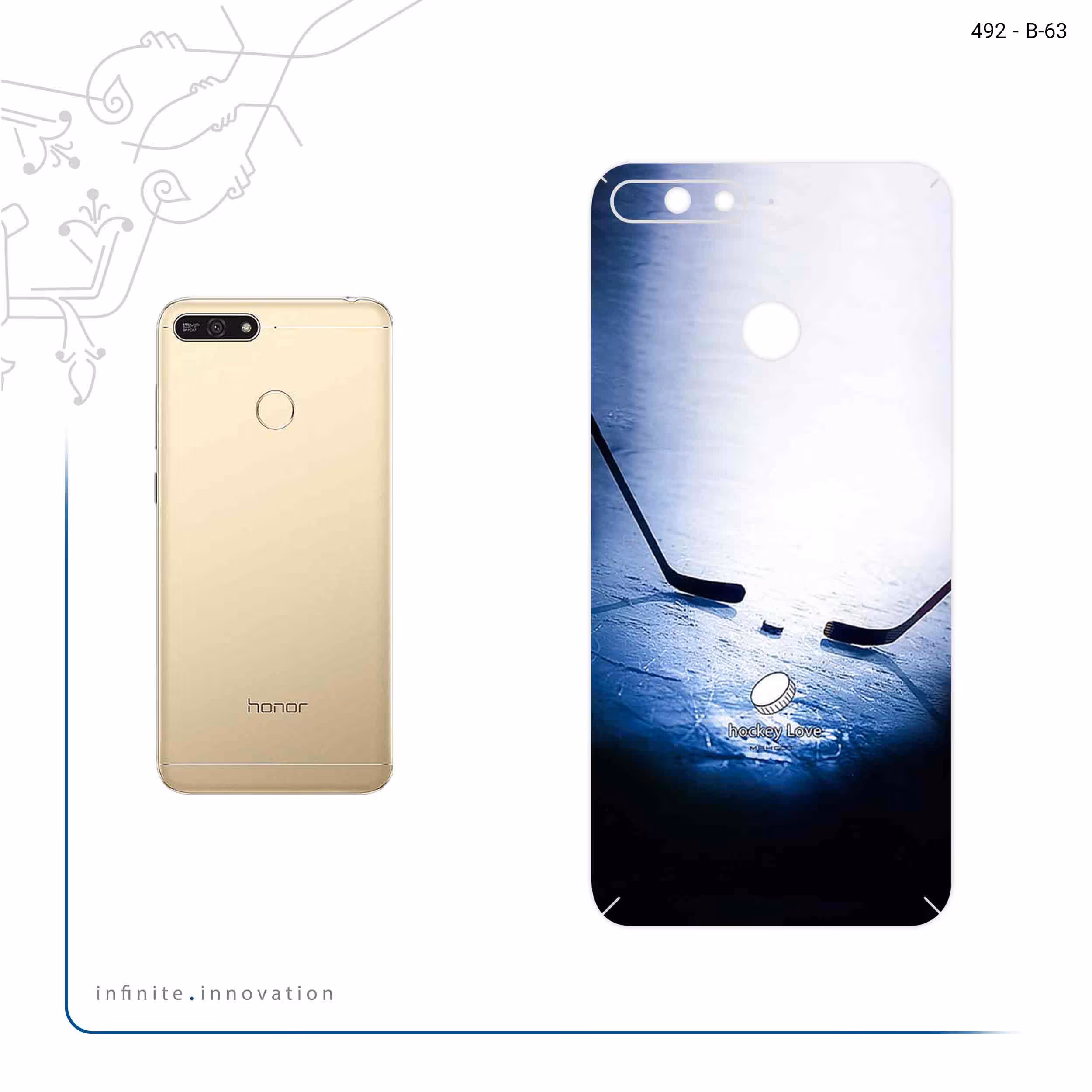 برچسب پوششی ماهوت مدل Ice hockey مناسب برای گوشی موبایل آنر 7A