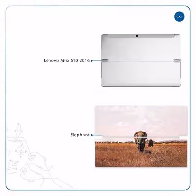 برچسب پوششی ماهوت مدل Elephant مناسب برای تبلت لنوو Miix 510 2016