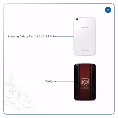 برچسب پوششی ماهوت مدل Dodge مناسب برای تبلت سامسونگ Galaxy Tab 3 8.0 2013 T315