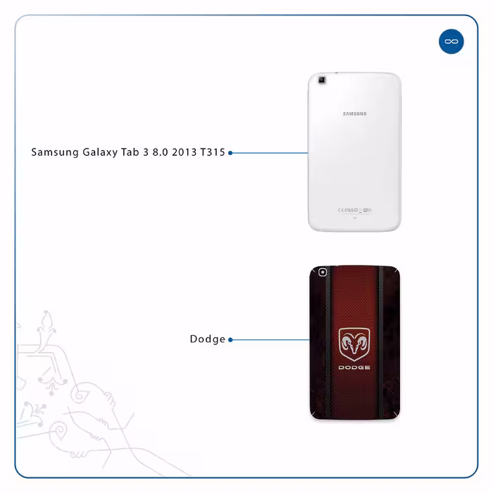 برچسب پوششی ماهوت مدل Dodge مناسب برای تبلت سامسونگ Galaxy Tab 3 8.0 2013 T315