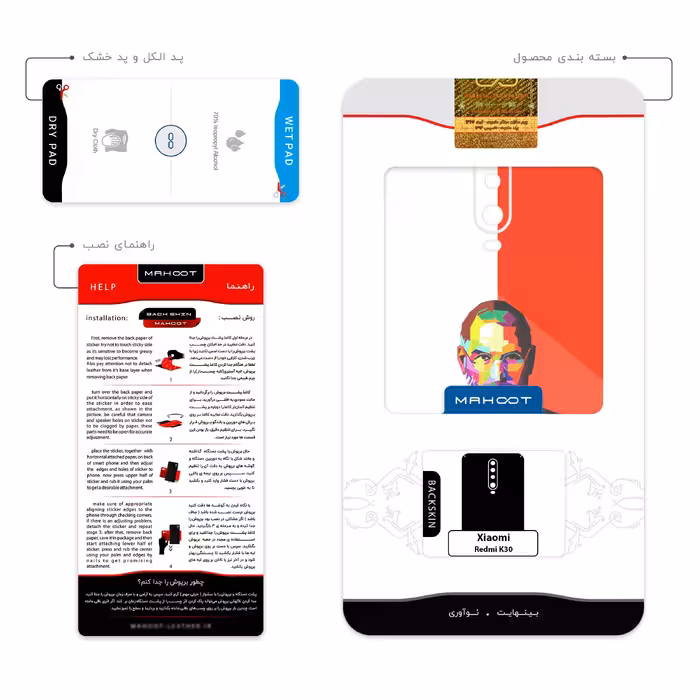 برچسب پوششی ماهوت مدل Collage of Steve Jobs 1 مناسب برای گوشی موبایل شیائومی Redmi K30