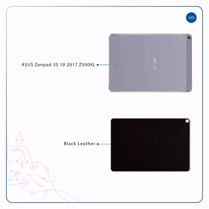برچسب پوششی ماهوت مدل Black-Leather مناسب برای تبلت ایسوس Zenpad 3S 10 2017 Z500KL