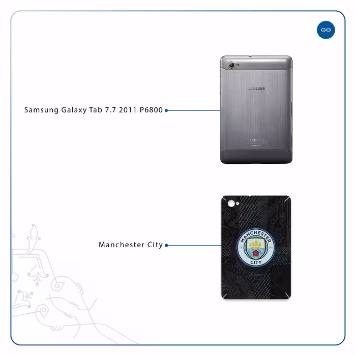 برچسب پوششی ماهوت مدل Manchester-City مناسب برای تبلت سامسونگ Galaxy Tab 7.7 2011 P6800