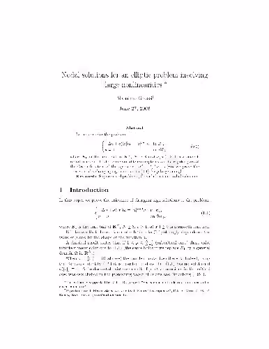خرید و دانلود نسخه کامل کتاب Nodal solutions for an elliptic problem involving large nonlinearities