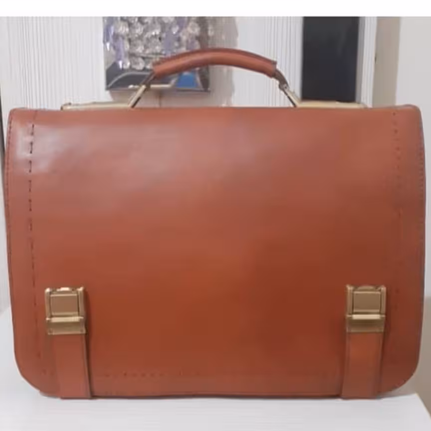 کیف دیپلمات چرم طبیعی گاوی دست دوز 