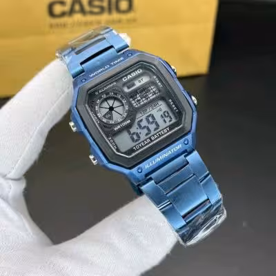 ساعت کاسیو جهانی آبی رنگ