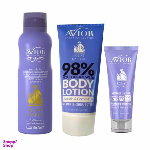 کرم مرطوب کننده آویور مدل eclat حجم 75 میلی لیتر + لوسیون بدن و اسپری بدن