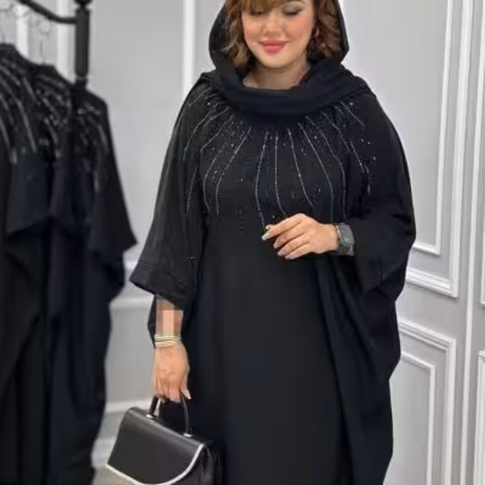 مانتو عبایی نگین خورشیدی کد 97002