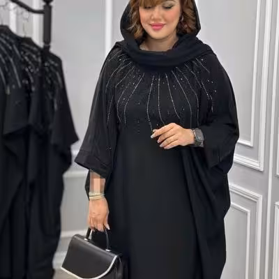 مانتو عبایی نگین خورشیدی کد 97002