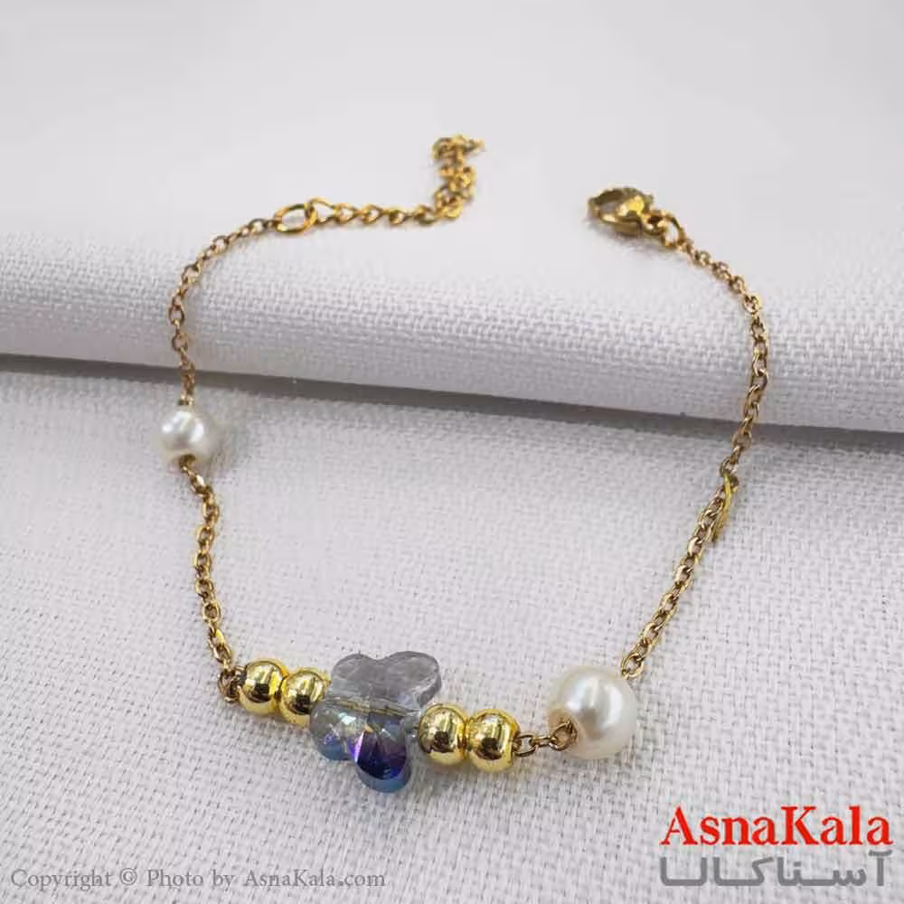 دستبند دخترانه مینیمال مدل  سنگ پروانه کد DSB18753W