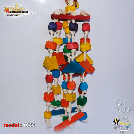 اسباب بازی پرنده آویز چوبی بزرگ کد 1088