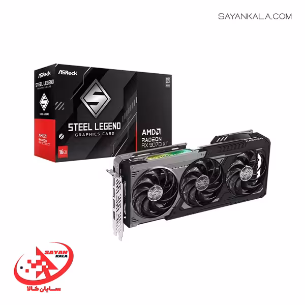 کارت گرافیک ازراک مدل GRAPHICS CARD ASROCK RX 9070 XT STEEL LEGEND DARK 16GB