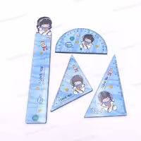 ست 4 تیکه ریاضی طرح فضانورد (خط کش – نقاله – گونیا )