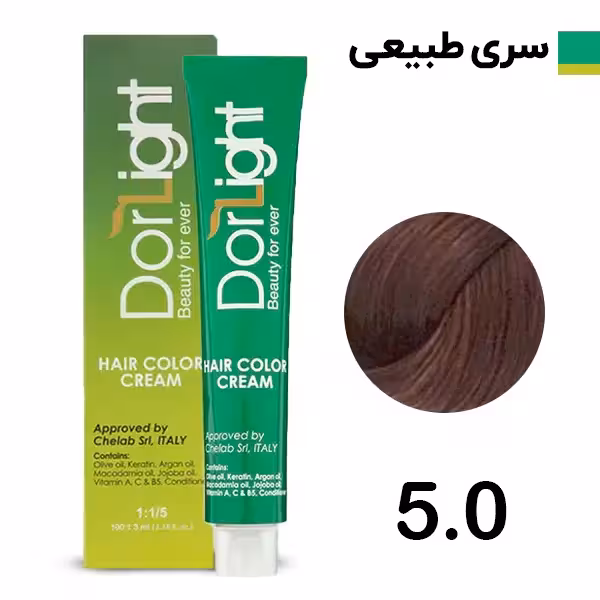 رنگ موی دورلایت قهوه ای روشن سری طبیعی شماره 5.0 Dorlight