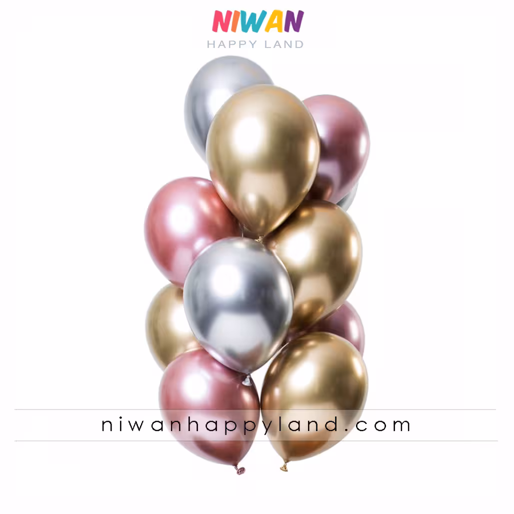 پک بادکنک کروم رنگی 10عددی