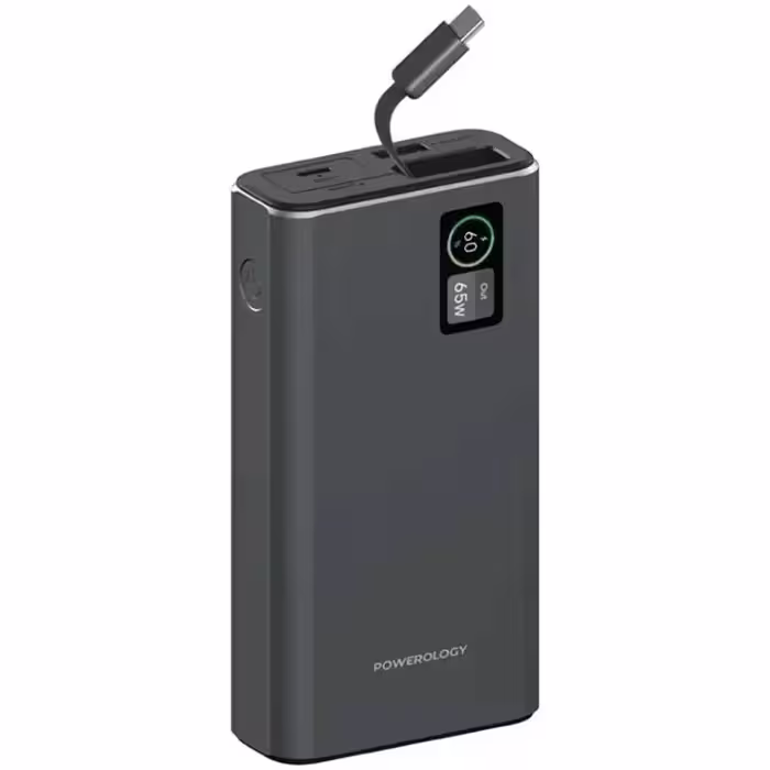 پاوربانک 20000 فست شارژ 65 وات پاورولوژی PPBCHA82-GY Powerology