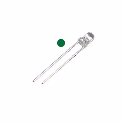 ال ای دی سبز سایز 3 میل شفاف