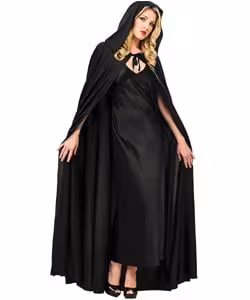 شنل مشکی هالووین کلاه دار