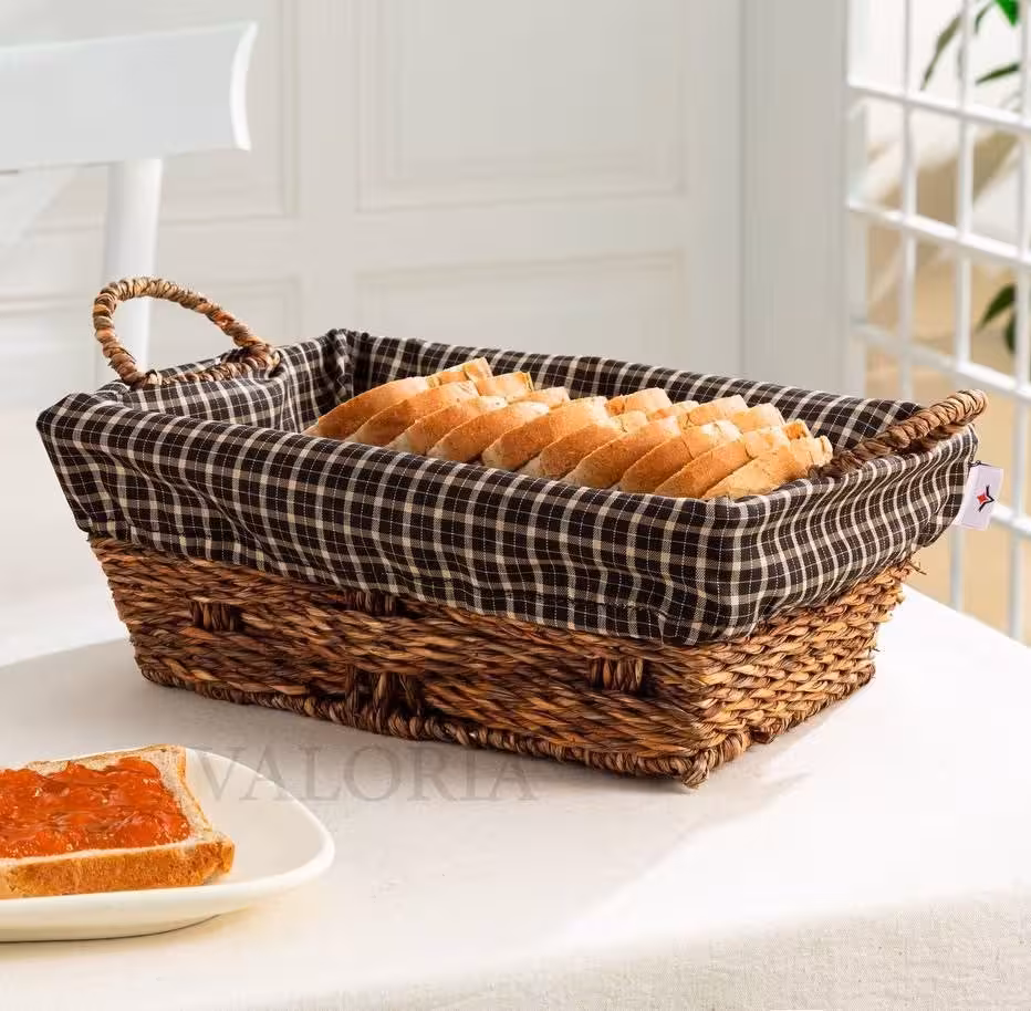 سبد مستطیل بزرگ پارچه دار حصیری