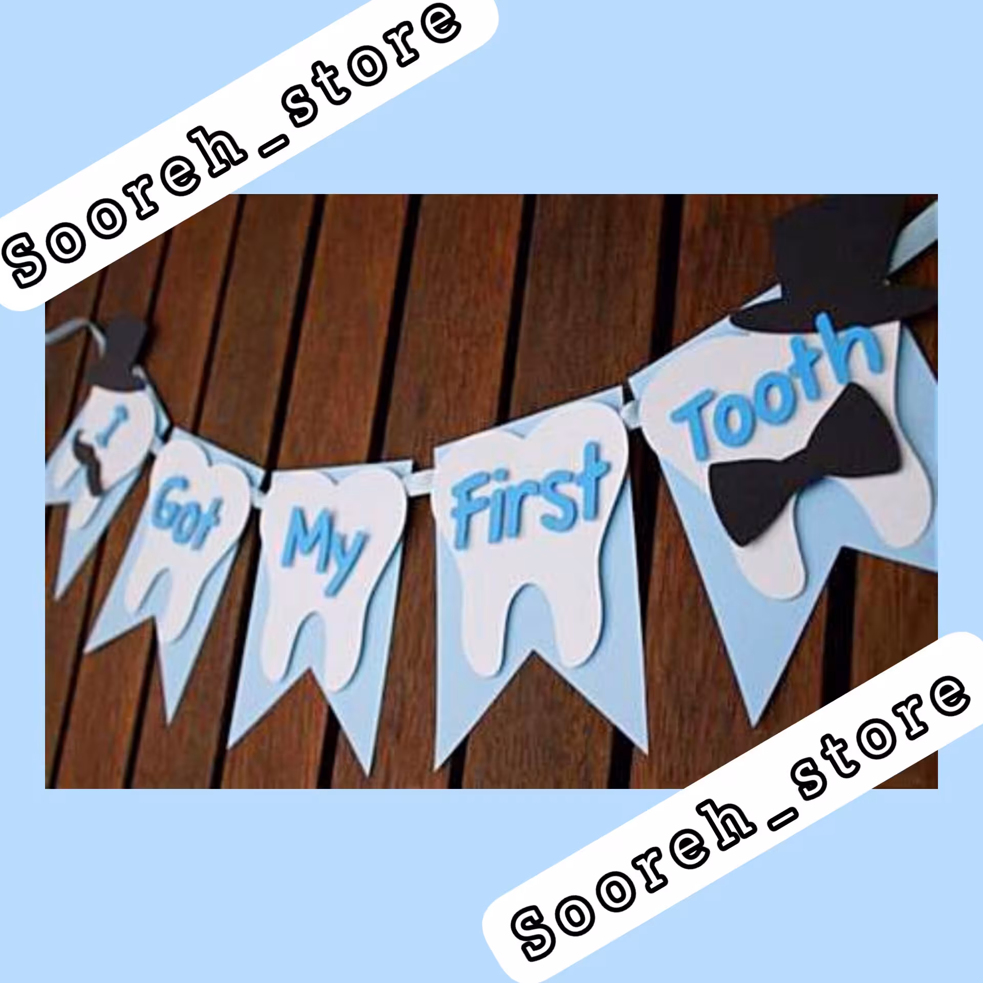 ریسه جشن دندونی نمدی (به رنگ دلخواه) 