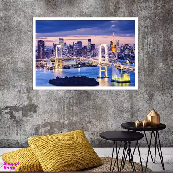 تابلو بکلیت طرح منظره پل رینبو توکیو مدل قاب شاسی W-s8126