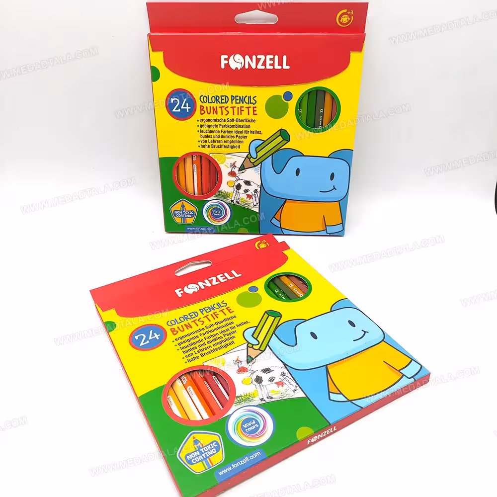 مداد رنگی 24 رنگ مقوایی فونزل سری کودک FONZELL KIDS