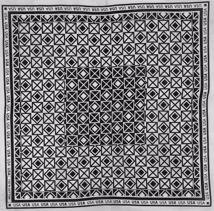 باندانا مربعی سیاه و طوسی