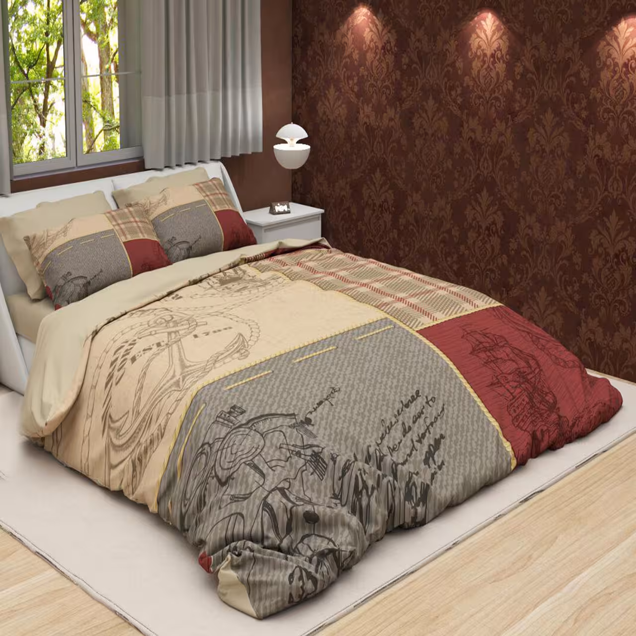 سرویس لحاف روتختی ترکسان کد D42 دو نفره 6 تکه