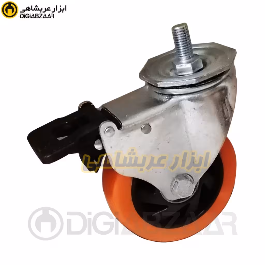 چرخ 10 پیچی ترمزدار بلبرینگی نارنجی