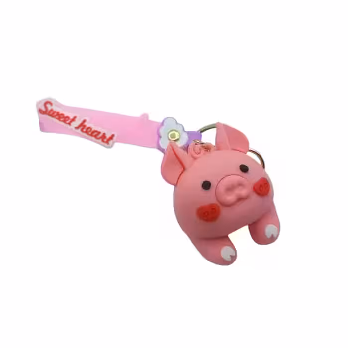 جاسوئیچی خودرو عروسکی طرح خوک صورتی