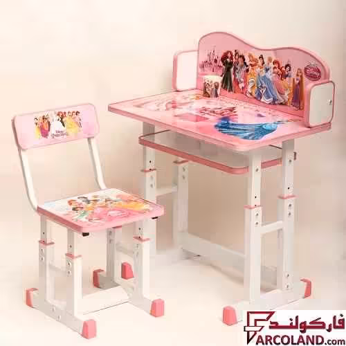 ست میز تحریر و صندلی پیچی طرح پرنسس کد 9